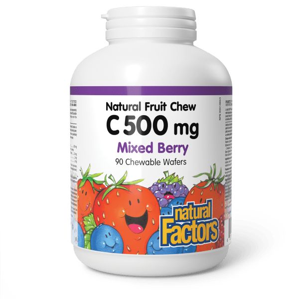 Vitamin C 500 mg Natural Fruit Chew, Mixed Berry