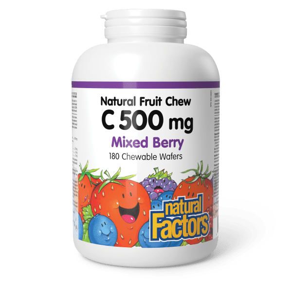 Vitamin C 500 mg Natural Fruit Chew, Mixed Berry