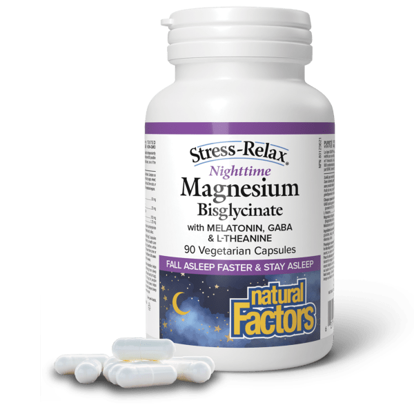 Stress - Relax Nighttime Magnesium Bisglycinate Vegetarian Capsules