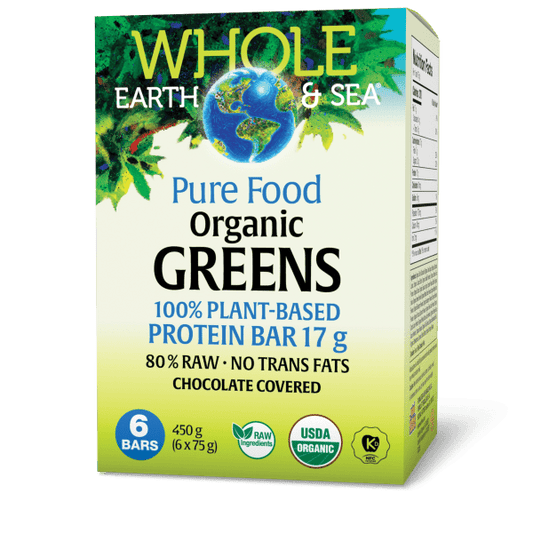 Organic Greens 100% Plant - Based Protein Bar 17 g, Whole Earth