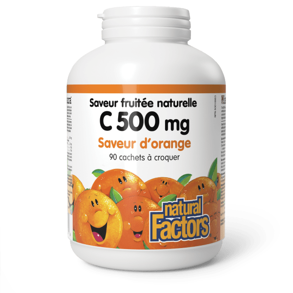 C 500 mg Saveur fruitée 100 % naturelle 500 mg 90 cachets à croquer saveur d'orange, image-hi-res