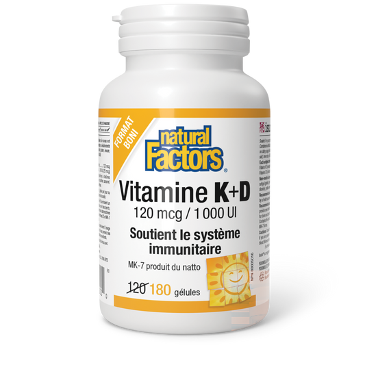Vitamine K+D 120 mcg/1 000 UI, Natural Factors|v|image|8000