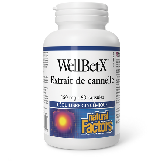 WellBetX Extrait de cannelle 150 mg, Natural Factors|v|image|3590
