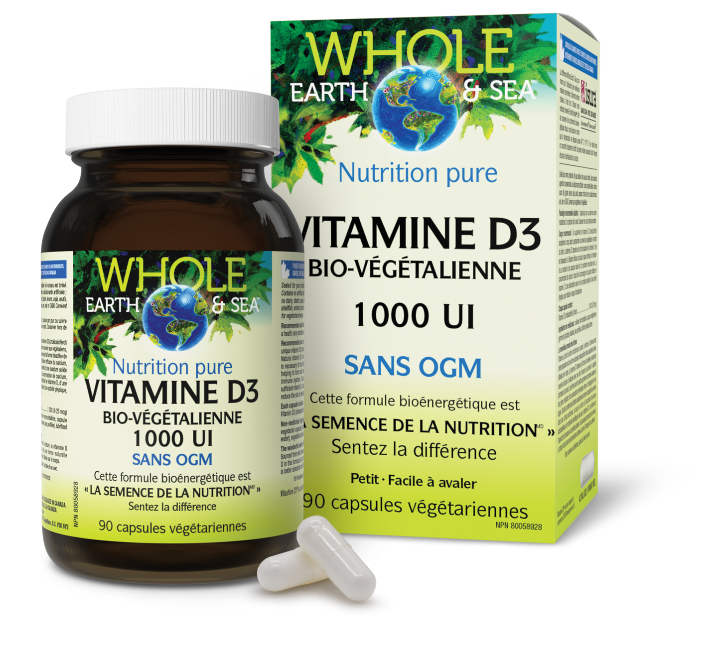 Vitamine D3 bio-végétalienne 1 000 UI, Whole Earth & Sea, Whole Earth & Sea®|v|image|35512