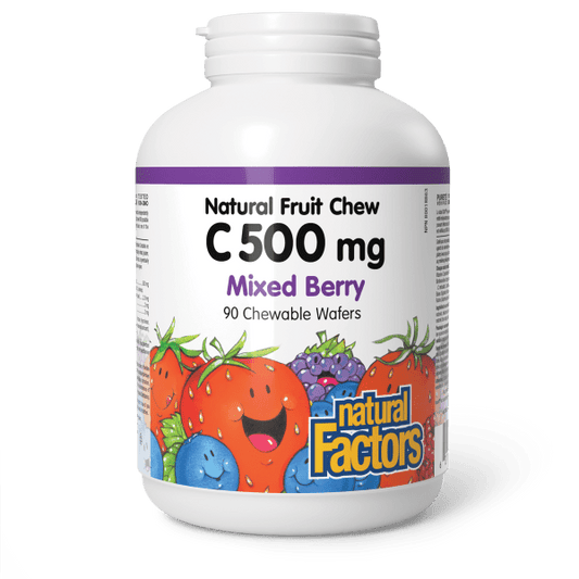 C 500 mg Natural Fruit Chew  500 mg  90 Chewable Wafers Mixed Berry, image-hi-res