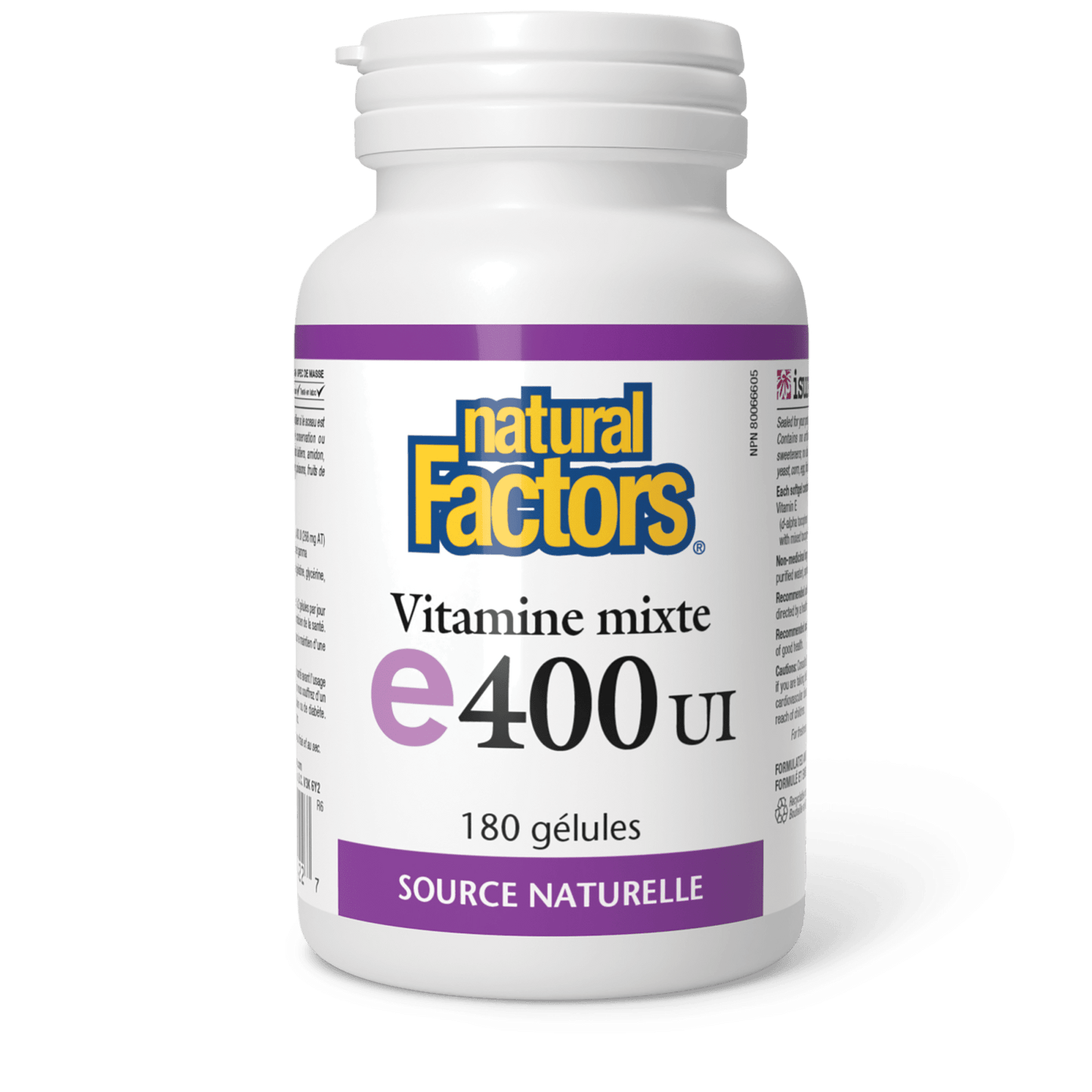 Vitamine mixte E 400 UI, source naturelle, Natural Factors|v|image|1422