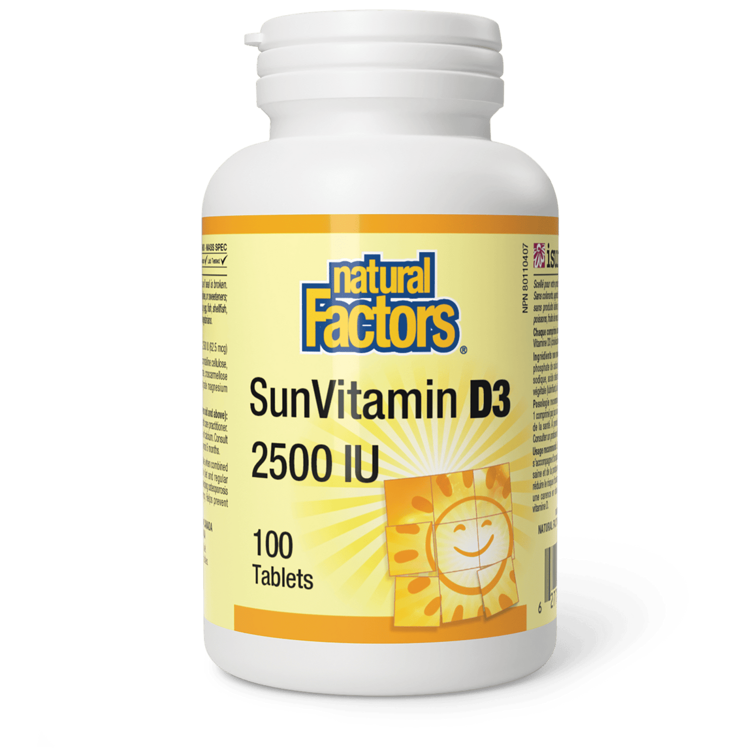SunVitamin D3 Tablets 2500 IU, Natural Factors|v|image|1075