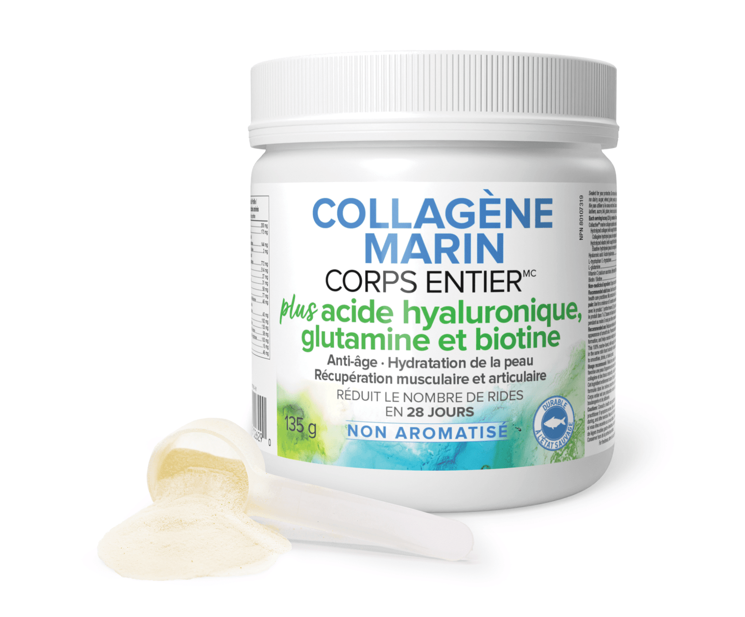 Collagène marin Corps entier plus acide hyaluronique, glutamine et biotine, non aromatisé, Collagène Corps Entier|v|image|2629
