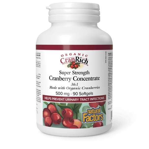 Organic CranRich Super Strength Cranberry Concentrate 500 mg, Natural Factors|v|image|4514