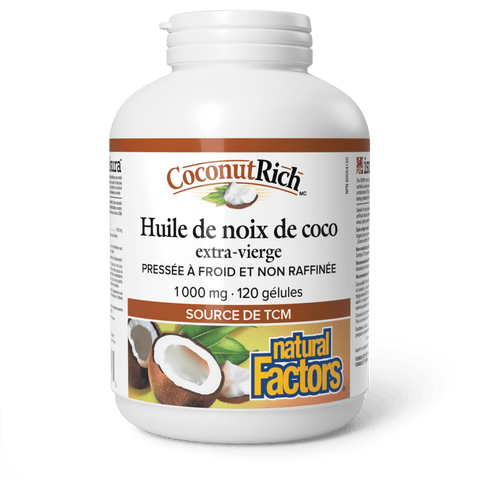 Huile de noix de coco extra-vierge CoconutRich(MC) 1 000 mg, Natural Factors|v|image|4547