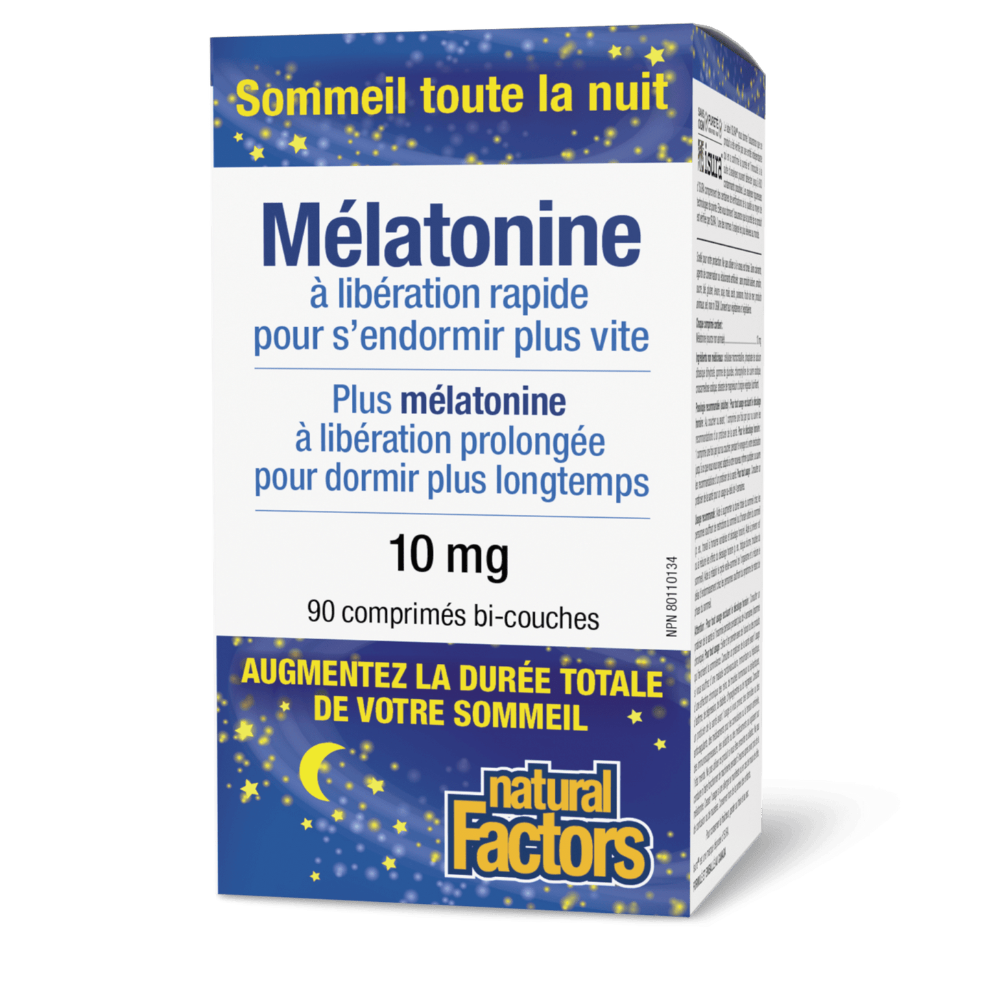 Mélatonine à libération rapide Plus à libération prolongée 10 mg, Natural Factors|v|image|2724