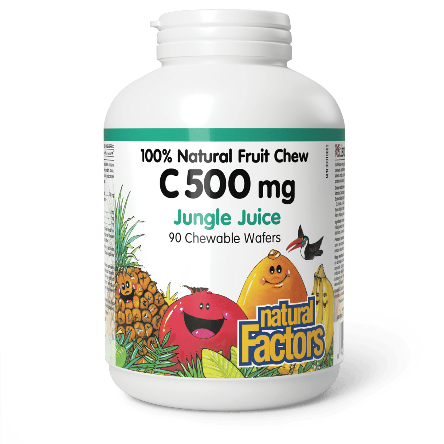 C 500 mg 100% Natural Fruit Chew, Jungle Juice, Natural Factors|v|image|1328