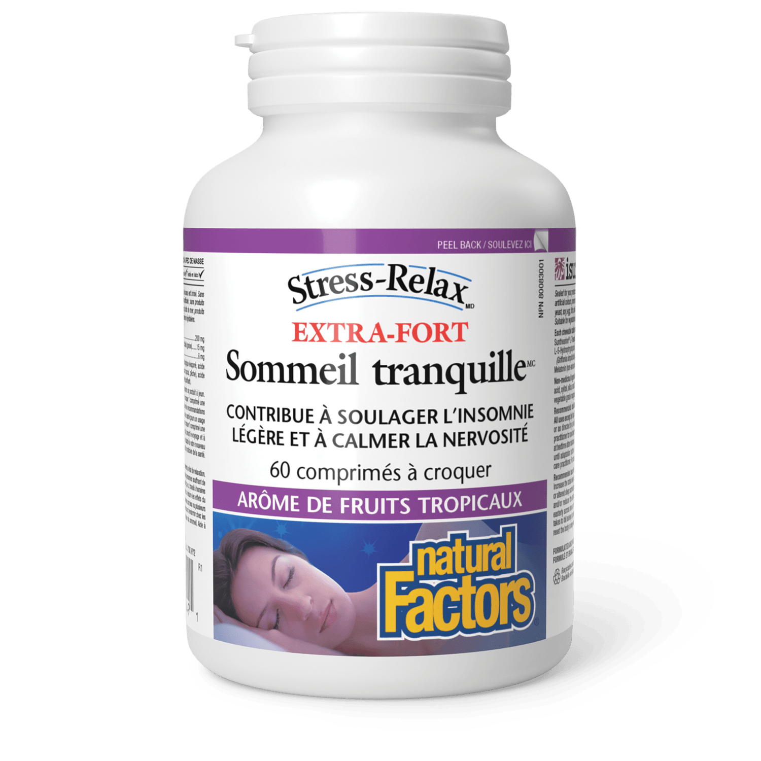 Sommeil tranquille Extra-fort, arôme de fruits tropicaux, Stress-Relax, Natural Factors|v|image|2849