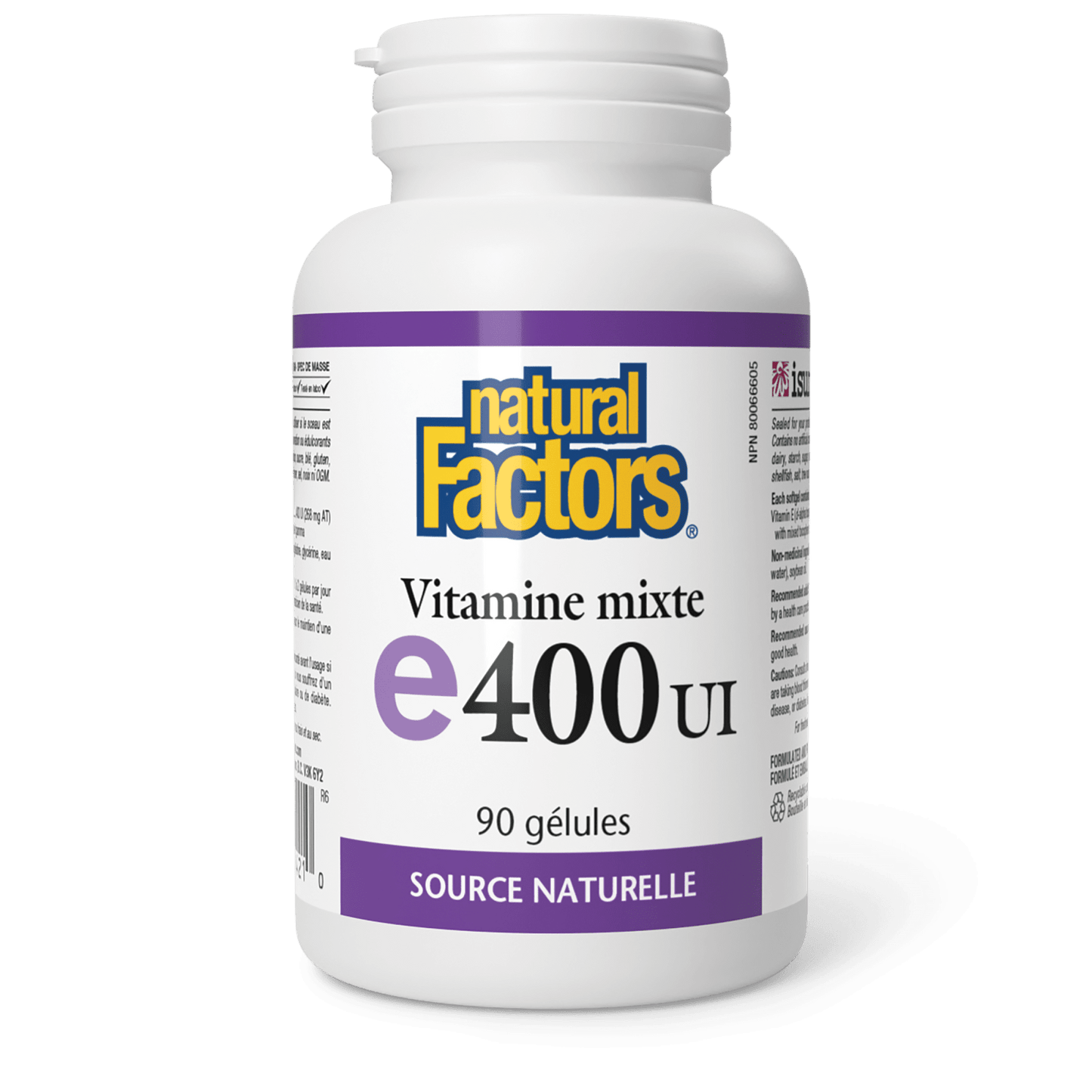 Vitamine mixte E 400 UI, source naturelle, Natural Factors|v|image|1421