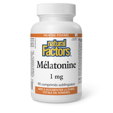 Mélatonine 1 mg, menthe poivrée, Natural Factors|v|image|2713
