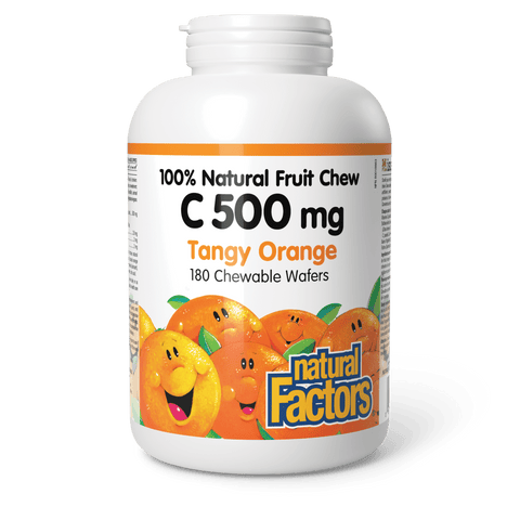C 500 mg 100% Natural Fruit Chew, Tangy Orange, Natural Factors|v|image|1331