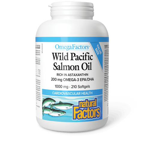 Wild Pacific Salmon Oil 1000 mg, OmegaFactors, Natural Factors|v|image|8225