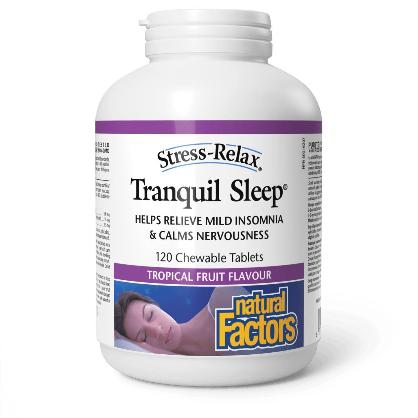 Tranquil Sleep, Tropical Fruit, Stress-Relax, Natural Factors|v|image|2843