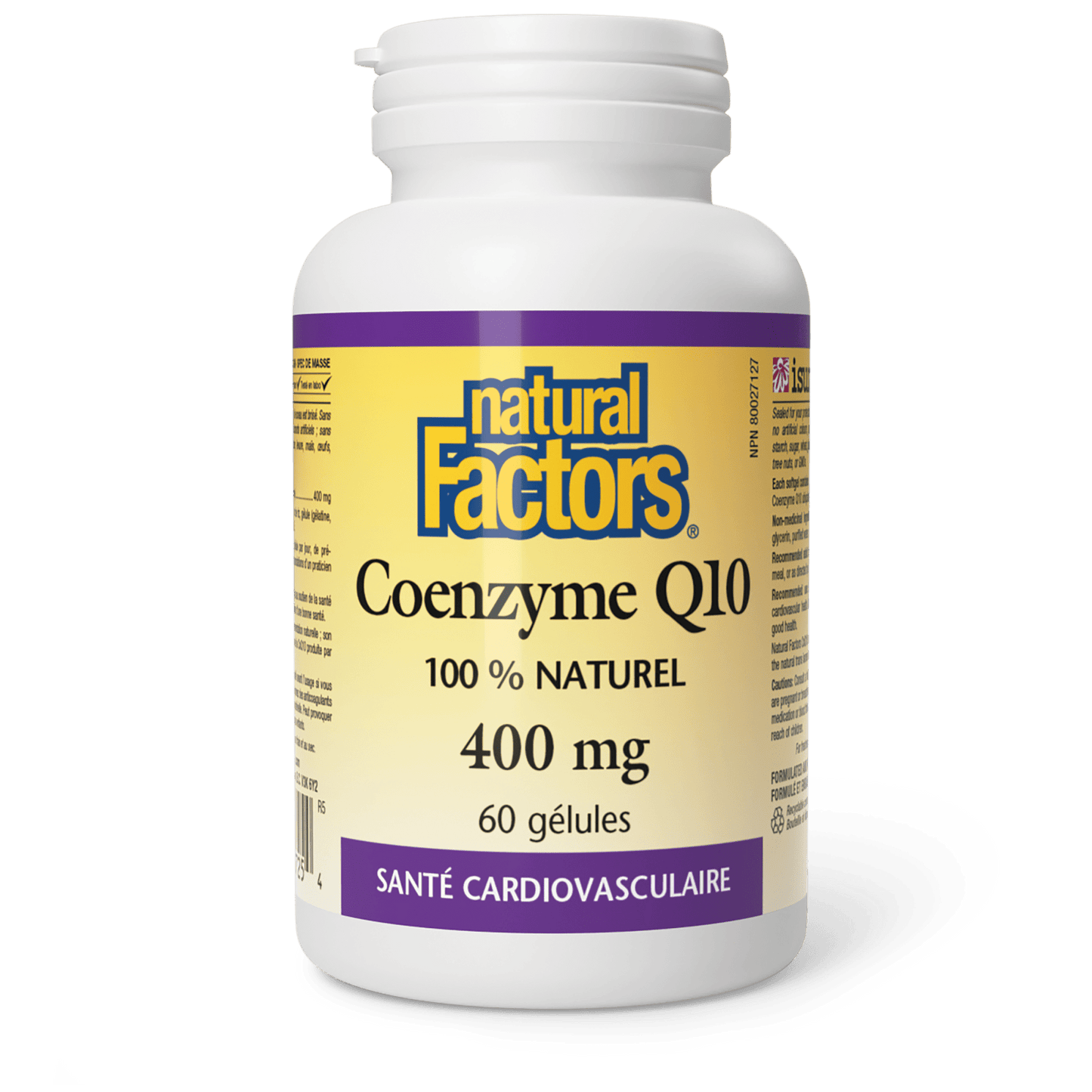 Coenzyme Q10 100 % naturel 400 mg, Natural Factors|v|image|20725