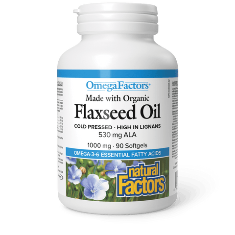 Organic Flaxseed Oil 1000 mg, OmegaFactors®, Natural Factors|v|image|2210