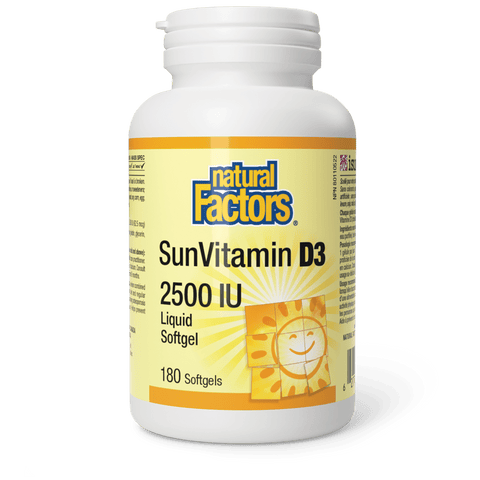 SunVitamin D3 Softgels 2500 IU, Natural Factors|v|image|1072