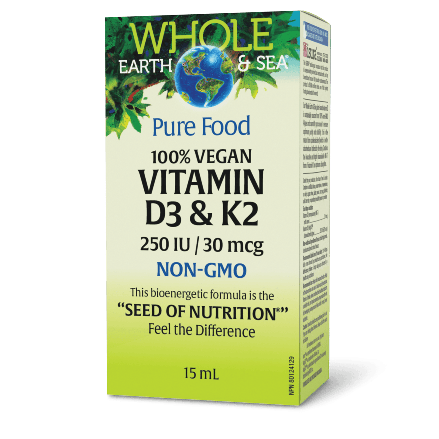 100% Vegan Vitamin D3 & K2, Whole Earth & Sea, Whole Earth & Sea®|v|image|35747