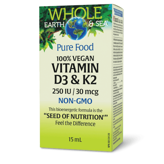 100% Vegan Vitamin D3 & K2, Whole Earth & Sea, Whole Earth & Sea®|v|image|35747