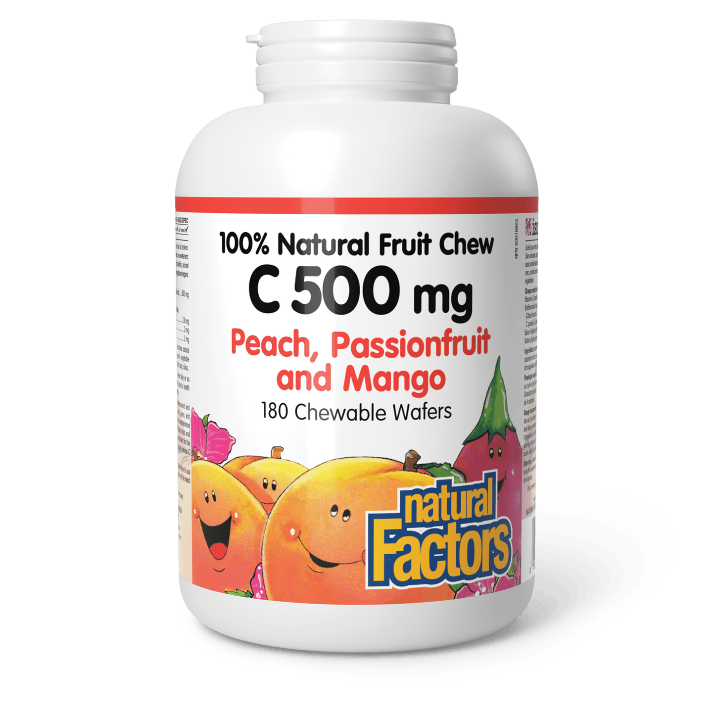C 500 mg 100% Natural Fruit Chew, Peach, Passionfruit, and Mango, Natural Factors|v|image|1325