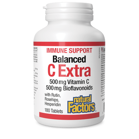Balanced C Extra with Rutin, Rosehips, Hesperidin 500 mg/500 mg, Natural Factors|v|image|1312