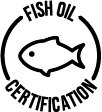fish oil certification logo with fish in middle
