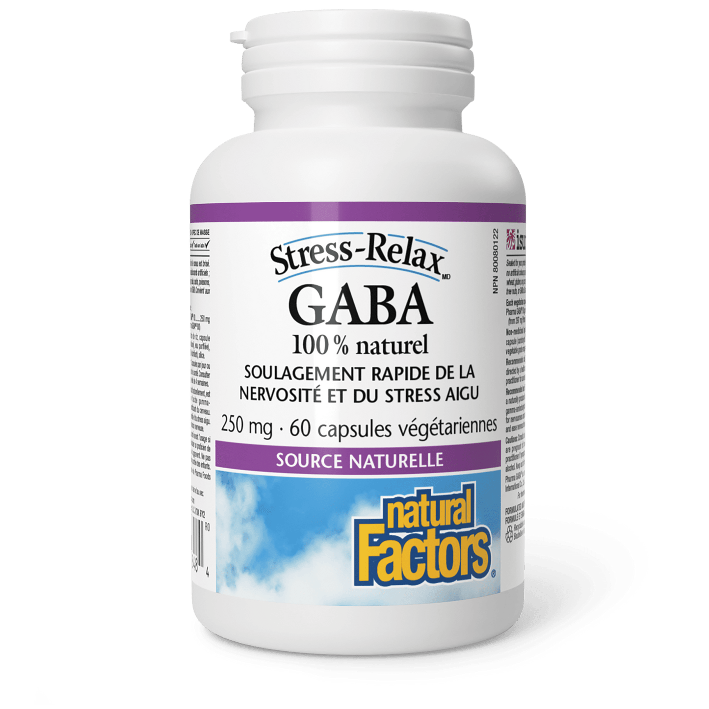 GABA 100 % naturel 250 mg, Stress-Relax, Natural Factors|v|image|2848