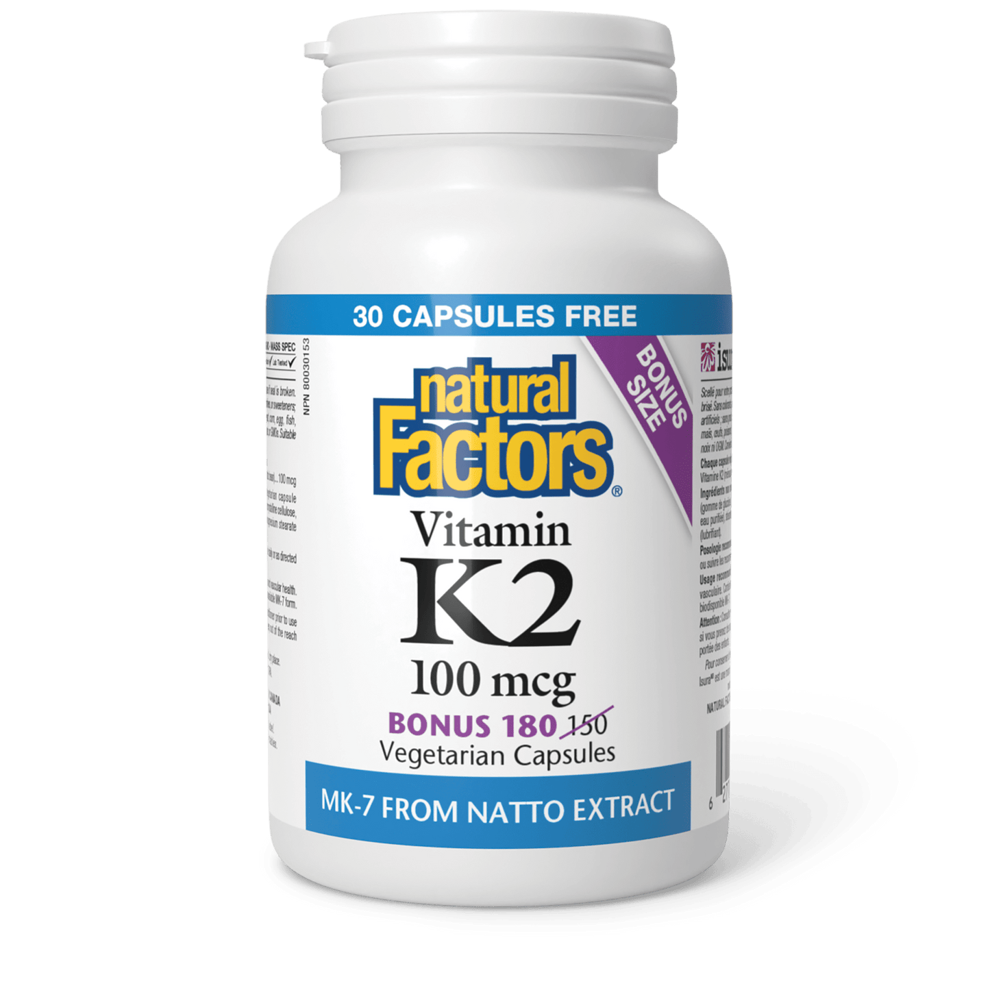 Vitamin K2 100 mcg, Natural Factors|v|image|8001