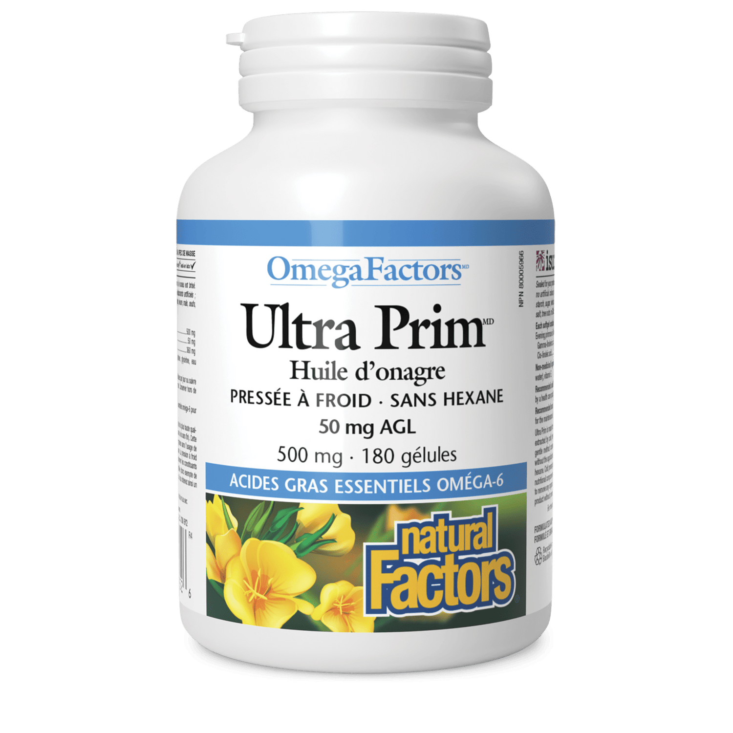 Ultra Prim Huile d’onagre 500 mg, OmegaFactors, Natural Factors|v|image|2352
