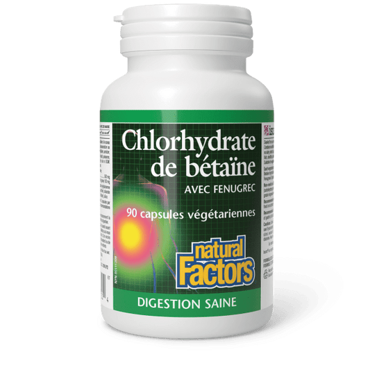 Chlorhydrate de bétaïne avec fenugrec   90 capsules végétariennes, image-hi-res