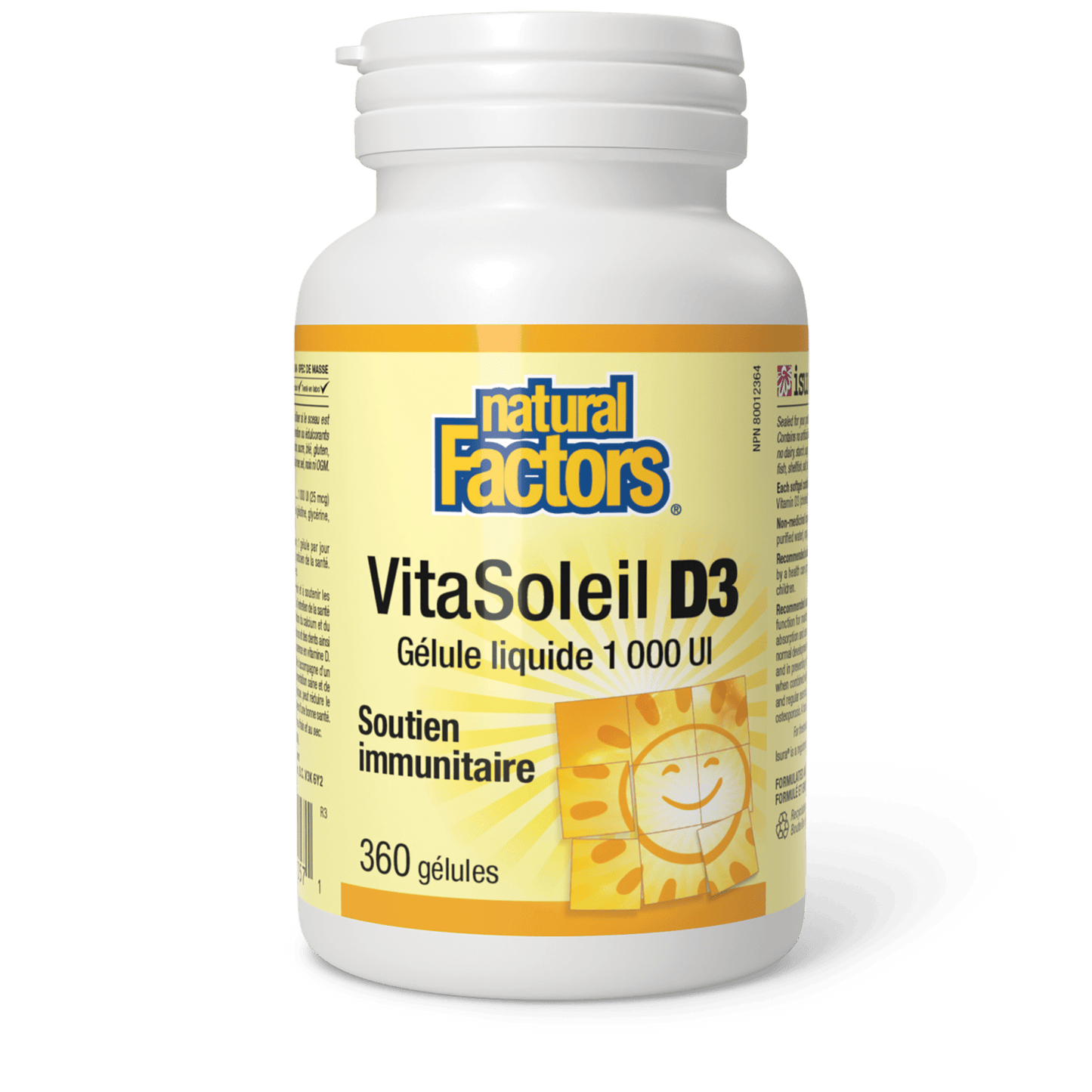 VitaSoleil D3 gélules 1 000 UI, Natural Factors|v|image|1057