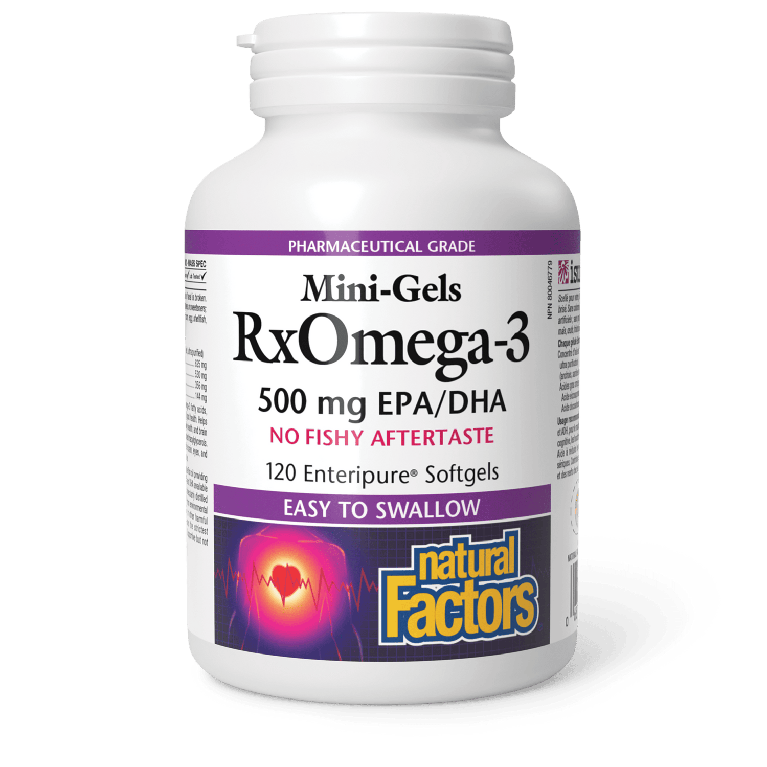 RxOmega-3 Mini-Gels 500 mg, Natural Factors|v|image|35495
