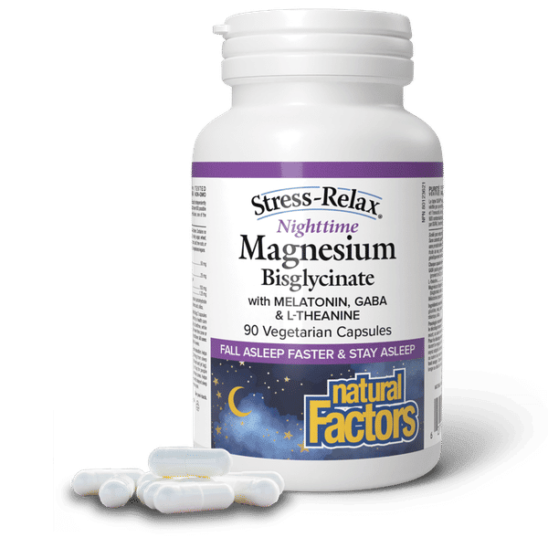 Stress-Relax Nighttime Magnesium Bisglycinate Vegetarian Capsules