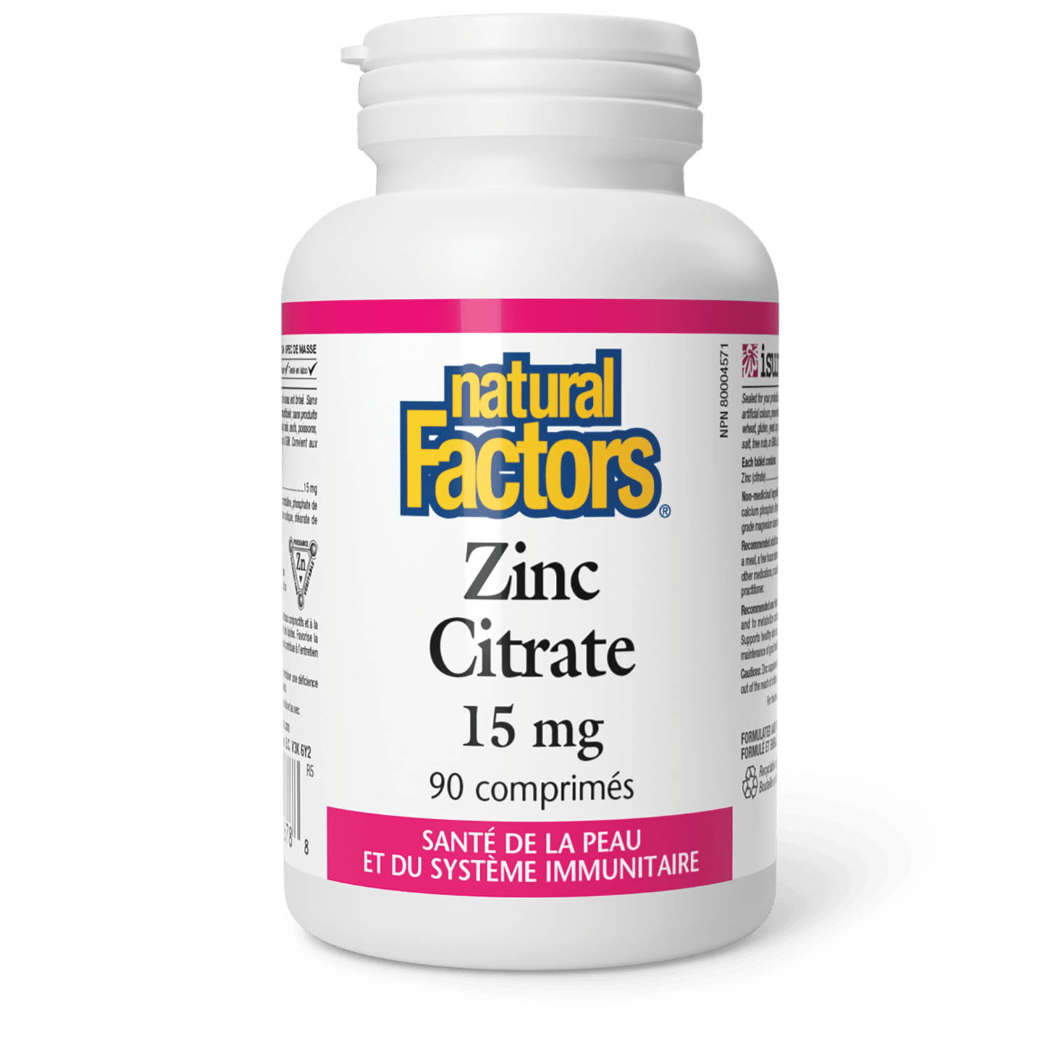 Zinc Citrate 15 mg, Natural Factors|v|image|1678
