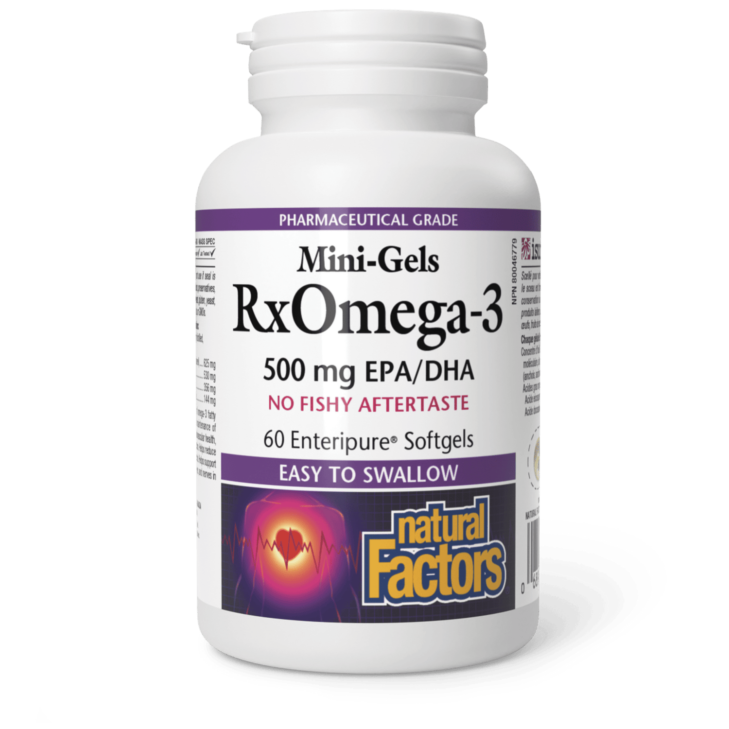 RxOmega-3 Mini-Gels 500 mg, Natural Factors|v|image|35494