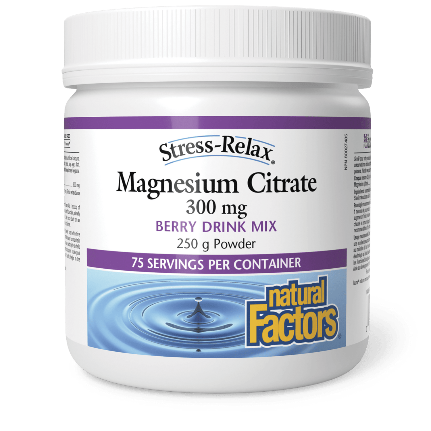 Magnesium Citrate 300 mg, Berry, Stress-Relax, Natural Factors|v|image|3540