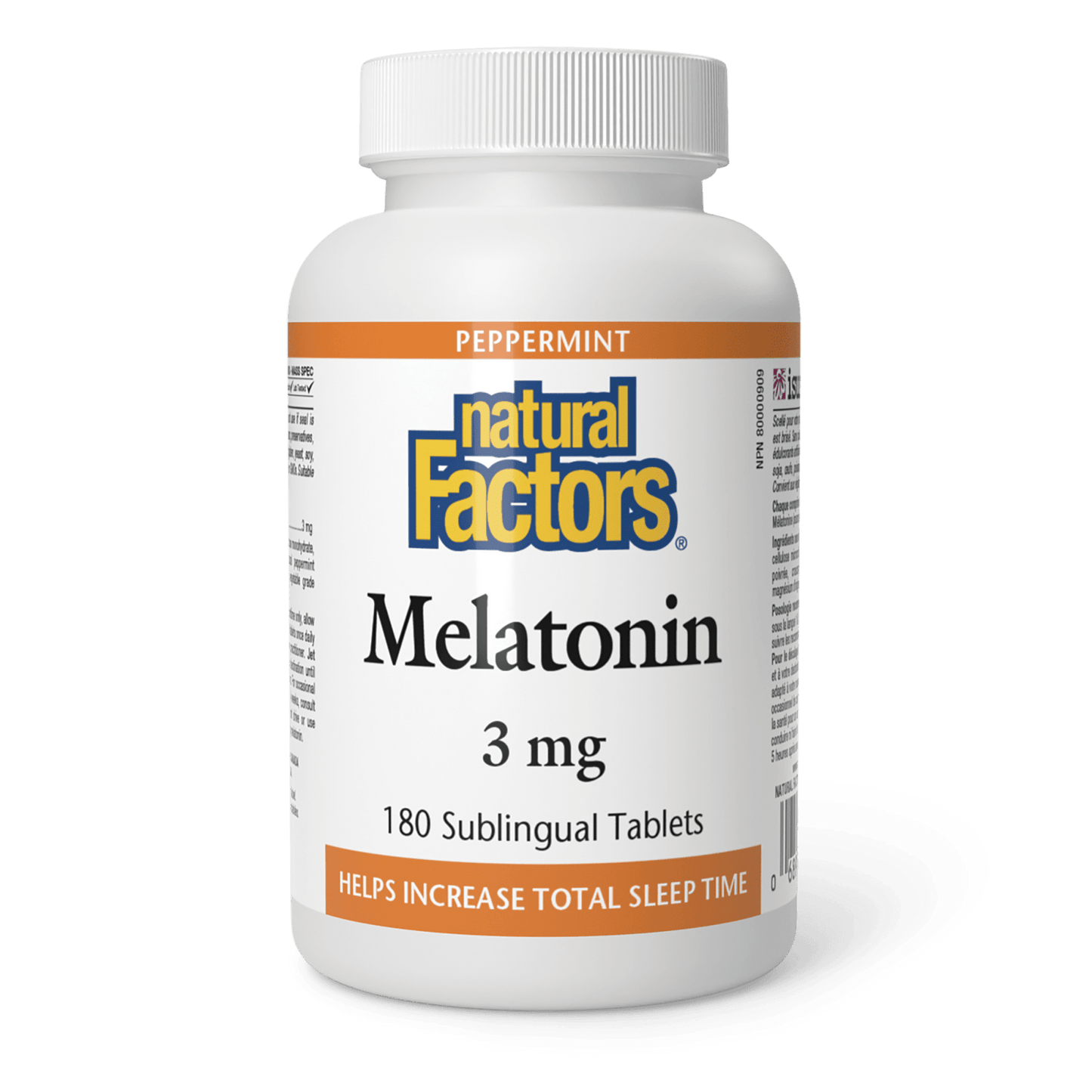 Melatonin 3 mg, Peppermint, Natural Factors|v|image|2716