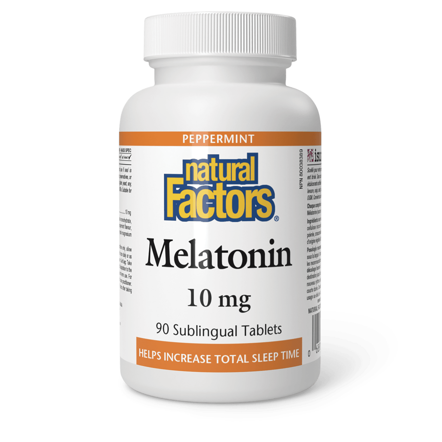 Melatonin 10 mg, Peppermint, Natural Factors|v|image|2719