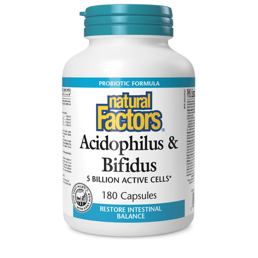 Acidophilus & Bifidus 5 Billion Active Cells, Natural Factors|v|image|1801