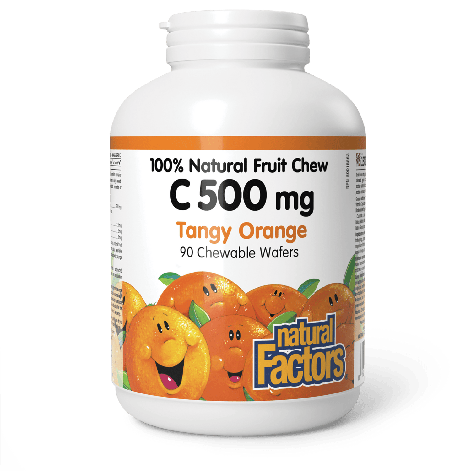 C 500 mg 100% Natural Fruit Chew, Tangy Orange, Natural Factors|v|image|1330