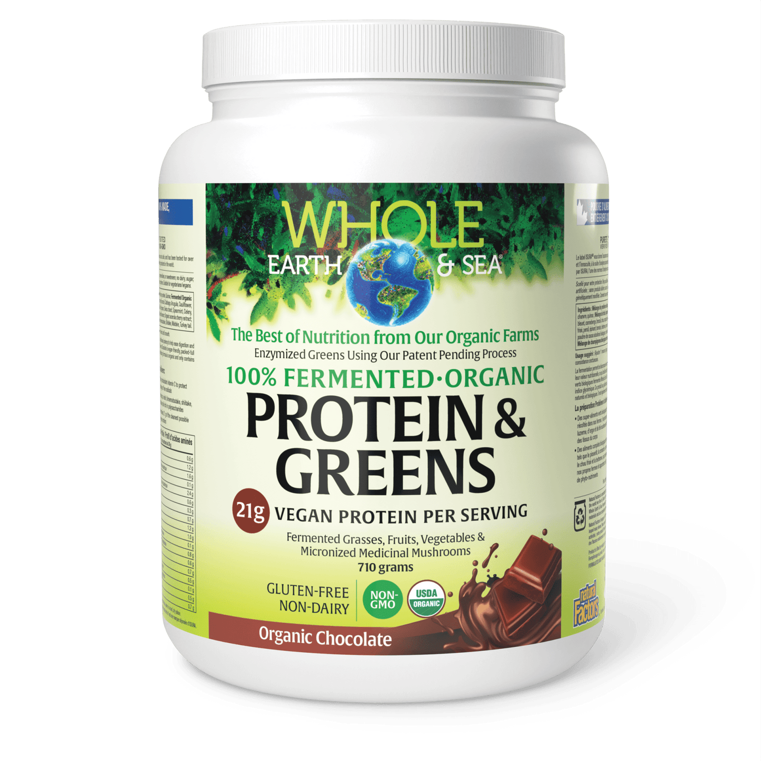 Fermented Organic Protein & Greens, Organic Chocolate, Whole Earth & Sea, Whole Earth & Sea®|v|image|35535