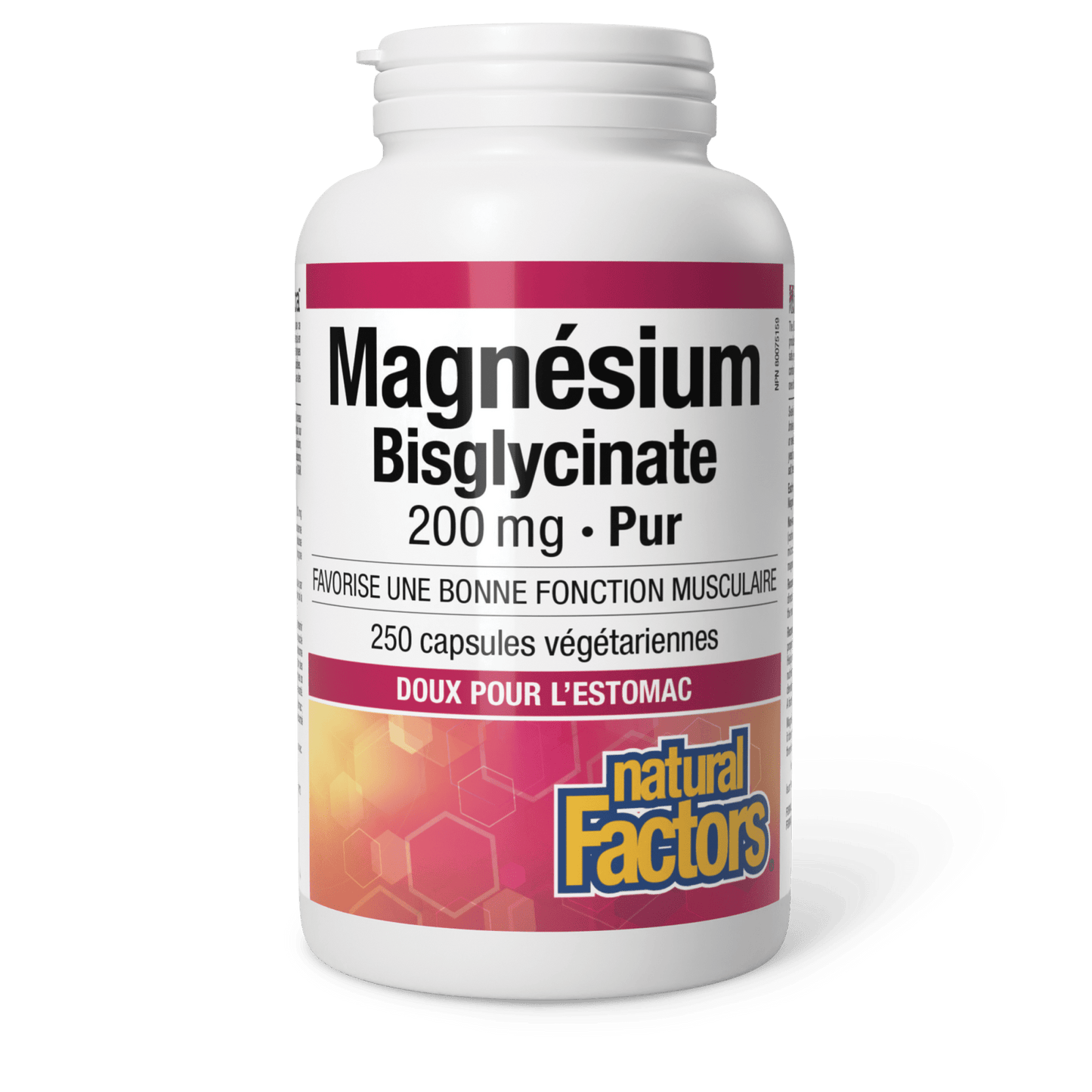 Magnésium Bisclycinate Pur 200 mg, Natural Factors|v|image|1644