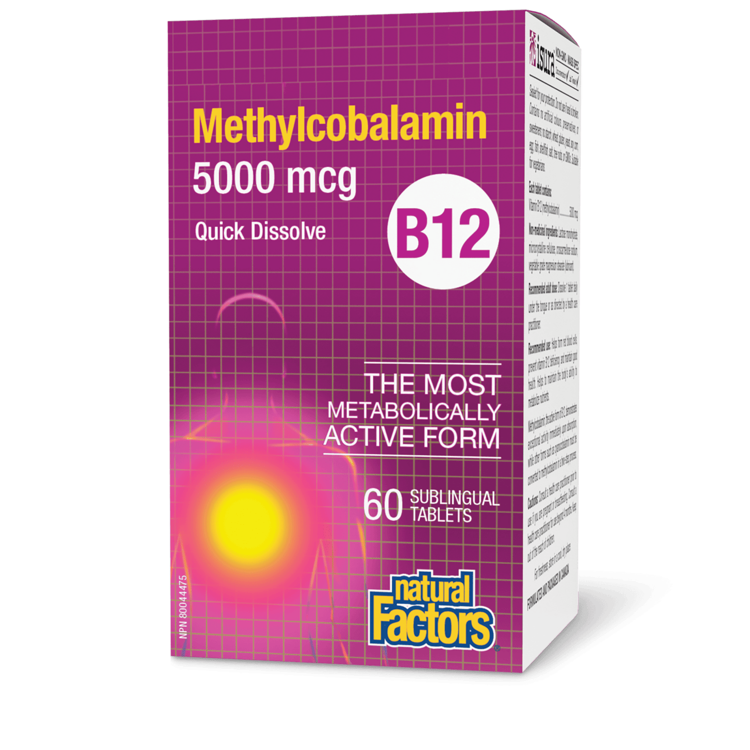 B12 Methylcobalamin 5000 mcg, Natural Factors|v|image|1247