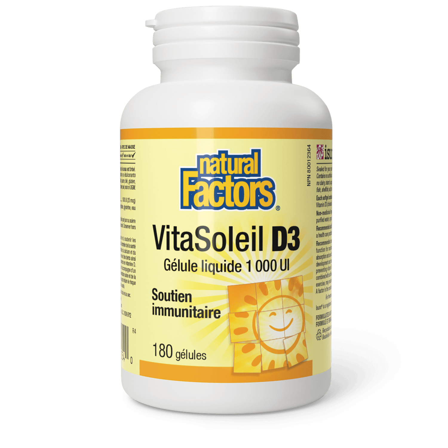 VitaSoleil D3 gélules 1 000 UI, Natural Factors|v|image|1054