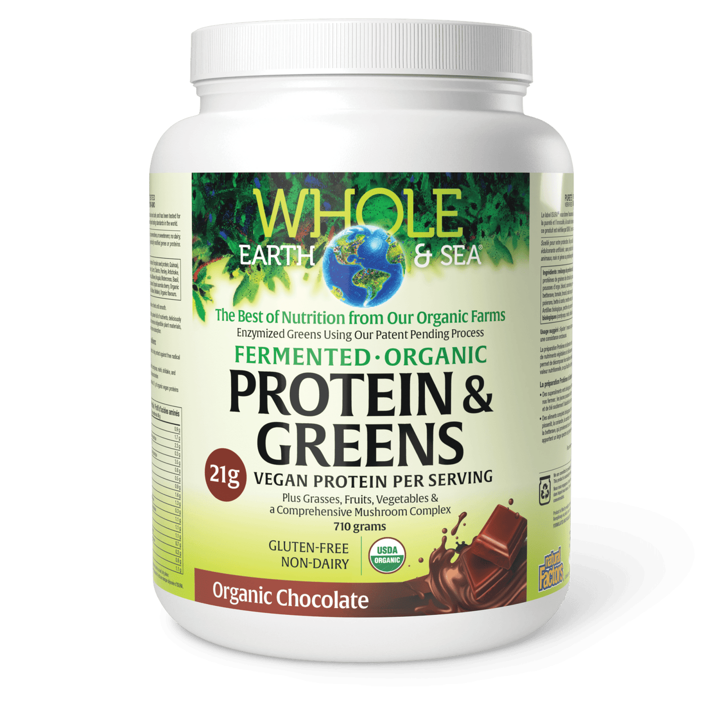 Fermented Organic Protein & Greens, Organic Chocolate, Whole Earth & Sea, Whole Earth & Sea®|v|image|35535