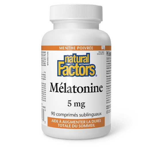 Mélatonine 5 mg, menthe poivrée, Natural Factors|v|image|2717